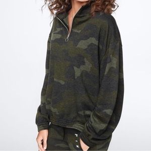 Victoria’s Secret PINK Camo Half Zip size Small.  Gently used